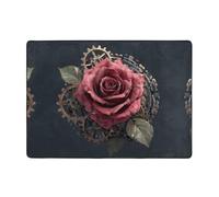 AKGFFDS Gear Tapis imprimé rose - Tapis doux, moelleux, absorbant l'eau, durable, pour salon, bureau, table basse, lit, balcon, 203 x 147,3 cm