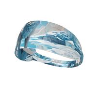 AKGFFDS Glacier Blue Fox Track Print Bandeau élastique Sport Head Tie pour homme et femme, doux, séchage rapide
