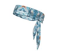 AKGFFDS Glacier Blue Fox Track Printed Bandeau de sport pour homme et femme, doux et respirant, évacuation de l'humidité, athlétique