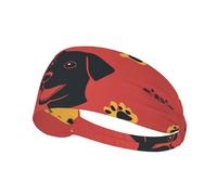 AKGFFDS Gros plan de la tête d'un chien avec un fond solide impression élastique bandeau d'exercice bandeau sport cravate pour homme et femme doux, séchage rapide