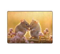 AKGFFDS Intimate mice Printing Carpet Tapis doux, moelleux, absorbant l'eau, durable pour salon, bureau, table basse, lit, balcon, 203,2 x 147,3 cm