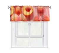 AKGFFDS Juicy Peach Rideau cantonnière imprimé pêche 137,2 x 45,7 cm pour cuisine, salle de bain, buanderie et studio