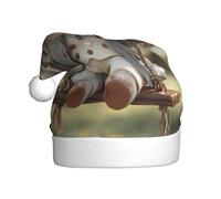 AKGFFDS Le chapeau de Noël imprimé petit éléphant sur la balançoire pour adulte est doux et léger