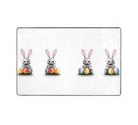 AKGFFDS Le petit lapin ressemble à des œufs de Pâques - Tapis de sol en flanelle - 152,4 x 99,1 cm - Pour salon, bureau, table basse, lit, balcon