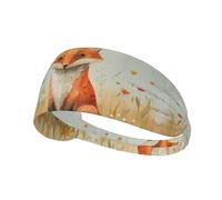 AKGFFDS Little Fox in the Field Bandeau élastique pour exercice sportif pour homme et femme, doux, séchage rapide