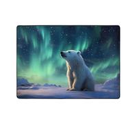 AKGFFDS Little Polar Bear Tapis imprimé pour salon, bureau, table basse, lit, balcon, doux, moelleux, absorbant l'eau, durable, 203,2 x 147,3 cm