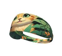 AKGFFDS Lively Bandeau élastique pour homme et femme Motif chat Séchage rapide