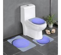 AKGFFDS Lot de 3 tapis de sol antidérapants en flanelle, 61 x 40,6 cm, impression circulaire de couleur unie, épais et confortable pour salle de bain, cuisine et toilettes