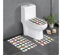 AKGFFDS Lot de 3 tapis de sol antidérapants en flanelle, 61 x 40,6 cm, impression croix, épais et confortable pour salle de bain, cuisine et toilettes