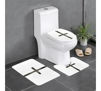 AKGFFDS Lot de 3 tapis de sol antidérapants en flanelle, 61 x 40,6 cm, impression croix foncée, épais et confortable pour salle de bain, cuisine et toilettes