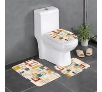 AKGFFDS Lot de 3 tapis de sol antidérapants en flanelle, 61 x 40,6 cm, impression moderne du milieu du siècle, épais et confortable pour salle de bain, cuisine et toilettes