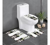 AKGFFDS Lot de 3 tapis de sol antidérapants en flanelle, 61 x 40,6 cm, imprimé panda géant épais et confortable pour salle de bain, cuisine et toilettes