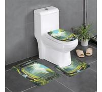 AKGFFDS Lot de 3 tapis de sol antidérapants en flanelle, 61 x 40,6 cm, motif paysage et jungle, épais et confortable pour salle de bain, cuisine et toilettes