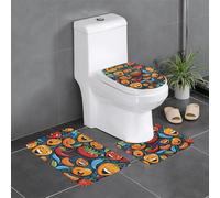 AKGFFDS Lot de 3 tapis de sol antidérapants en flanelle - 61 x 40,6 cm - Motif piment amusant - Épais et confortable - Pour salle de bain, cuisine et toilettes