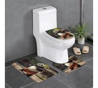 AKGFFDS Lot de 3 tapis de sol antidérapants en flanelle de 61 x 40,6 cm Motif panda géant épais et confortable pour salle de bain, cuisine et toilettes