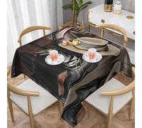 AKGFFDS Nappe décorative carrée avec chapeau de cowboy noir et bottes occidentales, 152,4 x 152,4 cm, imperméable, infroissable, réutilisable pour cafés, buffets, pique-niques, mariages, fêtes