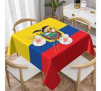 AKGFFDS Nappe décorative carrée avec drapeau de l'Équateur, imperméable, infroissable, réutilisable pour cafés, buffets, pique-niques, mariages, fêtes, 152,4 x 152,4 cm