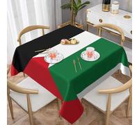 AKGFFDS Nappe décorative carrée imprimée drapeau de l'État de Palestine - 152,4 x 152,4 cm - Imperméable - Infroissable - Réutilisable - Pour cafés, buffets, pique-niques, mariages, fêtes