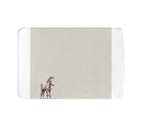 AKGFFDS Paillasson 40,6 x 61 cm Motif cheval solitaire absorbant l'eau Antidérapant Pour portes d'entrée, entrées et salles de bains