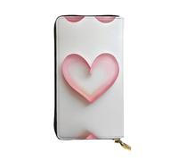 AKGFFDS Portefeuille long en cuir avec impression d'amour rose fantastique - Fermeture éclair confortable et légère pour ranger des pièces de monnaie et des cartes de crédit.