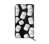 AKGFFDS Portefeuille long en cuir avec impression guimauves mignonnes - Fermeture éclair confortable et légère pour ranger des pièces de monnaie et des cartes de crédit.