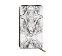 AKGFFDS Portefeuille long en cuir imprimé tête de la bête, fermeture éclair confortable et légère pour ranger les pièces de monnaie et les cartes de crédit.