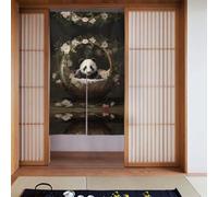 AKGFFDS Rideau de porte 86,4 x 142,2 cm avec impression panda dans le berceau, bon drapé, bloquant la lumière et résistant à la poussière, adapté pour les bureaux et les restaurants