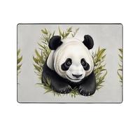 AKGFFDS Tapis de sol antidérapant de 160 x 121,9 cm avec motif de panda, bonne absorption de l'eau, adapté pour la cuisine, la salle de bain et le salon