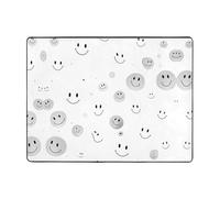 AKGFFDS Tapis de sol antidérapant de 160 x 121,9 cm, expression noire et blanche, bonne absorption de l'eau, adapté pour la cuisine, la salle de bain et le salon