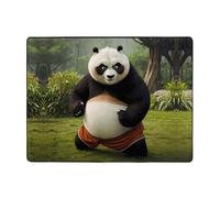 AKGFFDS Tapis de sol antidérapant de 160 x 121,9 cm, motif panda géant dans la jungle, bonne absorption de l'eau, adapté pour la cuisine, la salle de bain et le salon