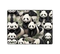 AKGFFDS Tapis de sol antidérapant de 160 x 121,9 cm, panda géant regardant le plaisir. Impression bonne absorption de l'eau, adapté pour la cuisine, la salle de bain et le salon
