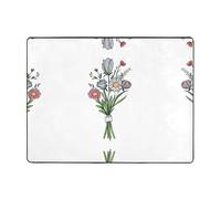 AKGFFDS Tapis de sol antidérapant de 160 x 121,9 cm. Vous offre un bouquet de fleurs. Impression bonne absorption de l'eau, adapté pour la cuisine, la salle de bain et le salon