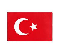 AKGFFDS Tapis de sol en flanelle imprimé drapeau de la Turquie 152,4 x 99,1 cm pour salon, bureau, table basse, lit, balcon