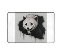 AKGFFDS Tapis de sol en flanelle imprimé loup hurlant en colère, 152,4 x 99,1 cm, tapis de sol pour salon, bureau, table basse, lit, balcon