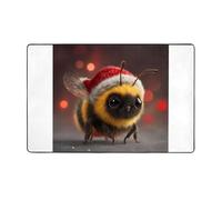 AKGFFDS Tapis de sol en flanelle imprimé petite abeille de Noël pour salon, bureau, table basse, lit, balcon - 152,4 x 99,1 cm