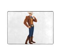 AKGFFDS Tapis imprimé homme de cowboy cool, 203,2 x 147,3 cm, doux, moelleux, absorbant l'eau, durable, pour salon, bureau, table basse, lit, balcon