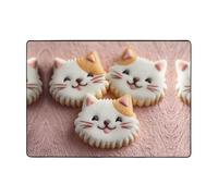 AKGFFDS Tapis imprimé Kitten Cookies - Tapis doux, moelleux, absorbant l'eau, durable, pour salon, bureau, table basse, lit, balcon, 203,2 x 147,3 cm