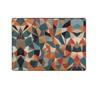 AKGFFDS Tapis imprimé losange coloré, doux, moelleux, absorbant l'eau, durable, 203,2 x 147,3 cm