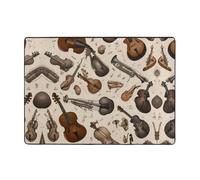 AKGFFDS Tapis imprimé « Musical Instruments World » - 203,2 x 147,3 cm - Pour salon, bureau, table basse, lit, balcon - Doux, moelleux, absorbant l'eau, durable
