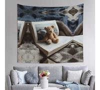 AKGFFDS Tapisserie sur ours en peluche imprimée 152,4 x 129,5 cm, douce, légère pour une utilisation en intérieur et en extérieur. Pour chambre à coucher, décoration de dortoir, jeté de plage, tissu