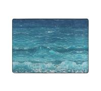 AKGFFDS The deep blue sea Printing Carpet Tapis doux, moelleux, absorbant l'eau, durable - 203,2 x 147,3 cm