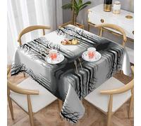AKGFFDS The endless Grey Forest Nappe décorative carrée 137,2 x 137,2 cm imperméable, infroissable, réutilisable pour cafés, buffets, pique-niques, mariages, fêtes