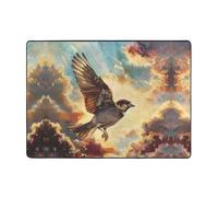 AKGFFDS The sparrow through the clouds Printing Carpet Tapis doux, moelleux, absorbant l'eau, durable, pour salon, bureau, table basse, lit, balcon, 203,2 x 147,3 cm