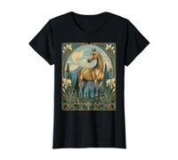 Akhal-Teke Magestic Art Nouveau Cheval T-Shirt Graphique avec Valeur