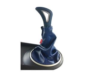 akhan-tuning GKC110BB - Soufflet de levier de vitesses cuir, Pommeau de Shifter Gaine universel Gaiter Couverture Botte manchette collier Bleu