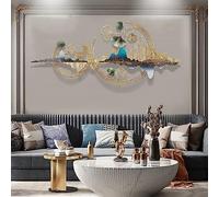 Akiddo 3D Décoration murale en métal - Décoration murale moderne de luxe Décoration murale faites à la main Motif La Créativité Salon Décoration murale en métal,120 * 52