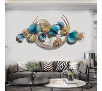 Akiddo Design Moderne Décoration Murale en métal, Ginkgo biloba Sculpture Murale en Métal, Stéréo 3D Décoration Murale, Demi-Cercle Sculpture Murale - pour Maison, Bureau,110 * 55CM