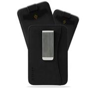 AKIELO Porte Cartes et Pince à Billets RFID Blocage avec Coffret Cadeau - Porte Cartes Compact et Fin - Portefeuille Homme Minimaliste (Charlie - Édition Noir - Pince à Billets)