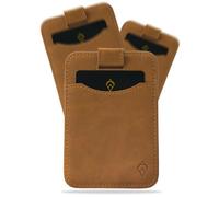 AKIELO Porte Cartes RFID Blocage avec Coffret Cadeau - Porte Cartes Compact et Fin - Portefeuille Homme Minimaliste (Charlie - Édition Brun Clair)