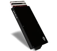 AKIELO Porte Cartes RFID Blocage avec Coffret Cadeau - Portefeuille Homme Minimaliste - Protection Carte Bancaire sans Contact (Alpha - Édition Noir)
